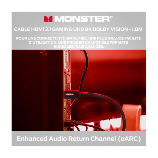 Câble MONSTER HDMI GAMING 8K HDR 48GBPS 1,8M